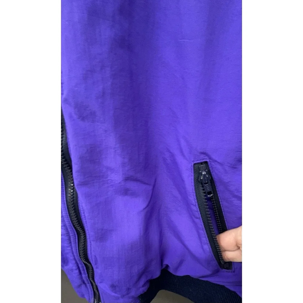 Vtg Lands End Squall Jacket Women‎ M Purple Fleece Lined Zip Pockets Outdoor USA